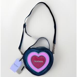 Juicy Couture Love Never Dies Heart Shaped Mini Tote Crossbody Bag NWT Licorice